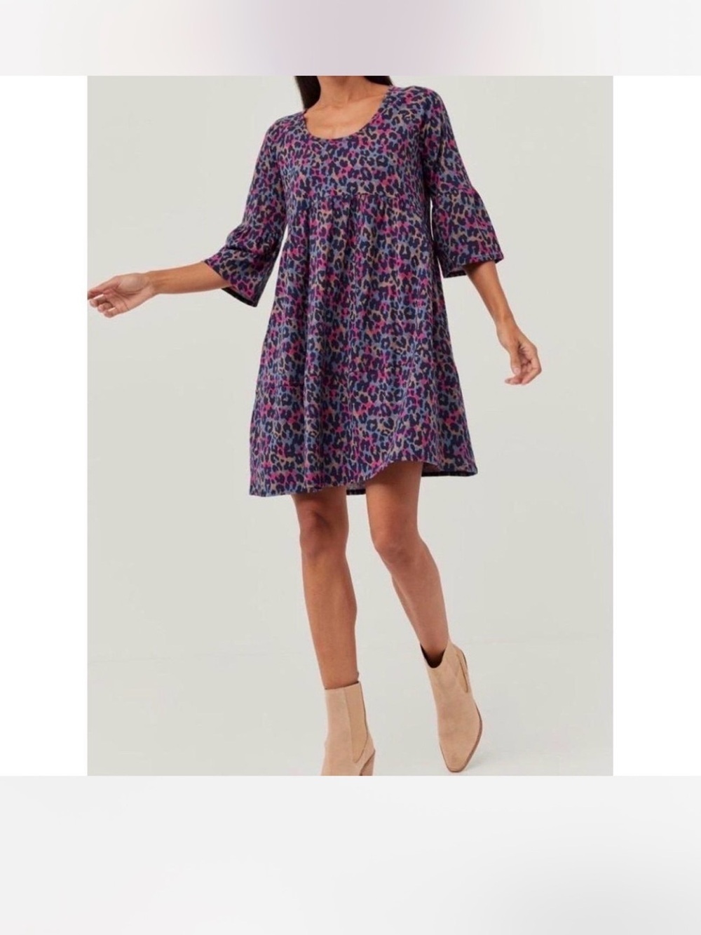 Pact Revive Jaguar Animal Print Organic Cotton Dress Size Medium